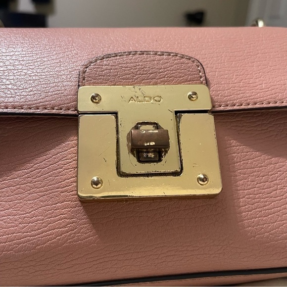 Aldo Barbiecore Faux Leather Crossbody Rose Gold Purse - Picture 5 of 7